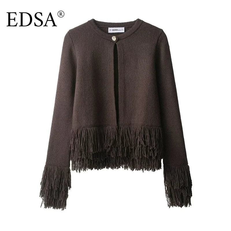 Cardigan tricoté à franges
