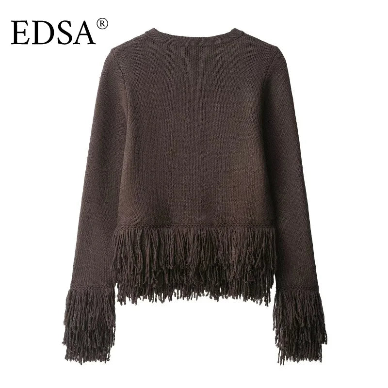 Cardigan tricoté à franges