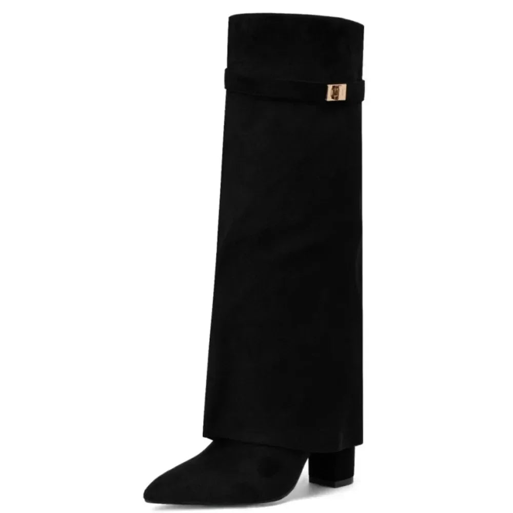Bottes hautes avec boucle en métal
