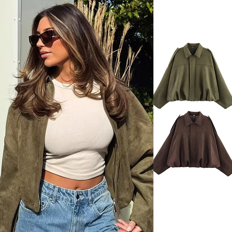 Veste femme automne 2025 – manches chauve-souris, coupe ample et élégante