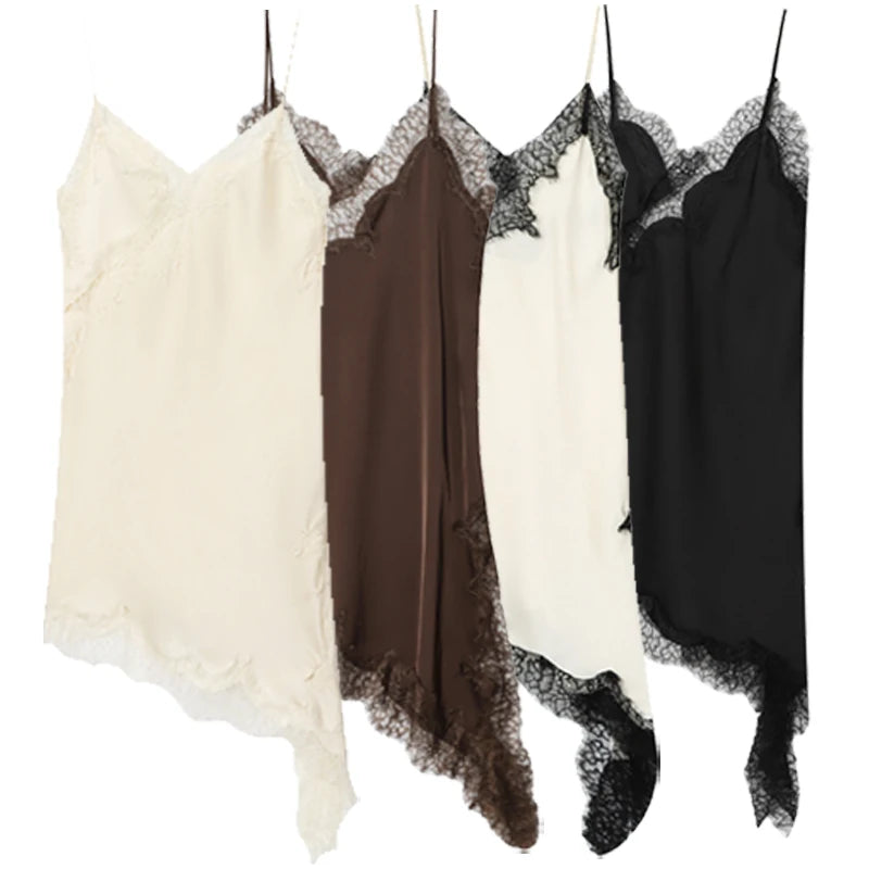 Robes dentelle asymétrique