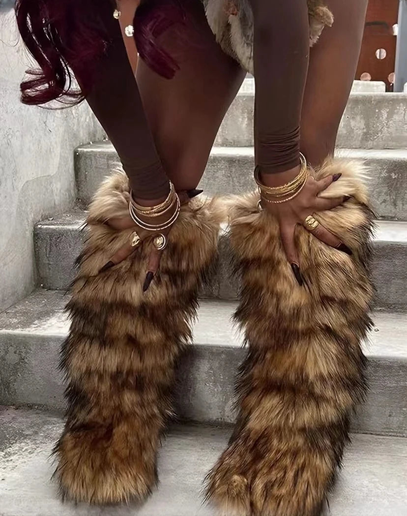 Bottes a fausse fourrure