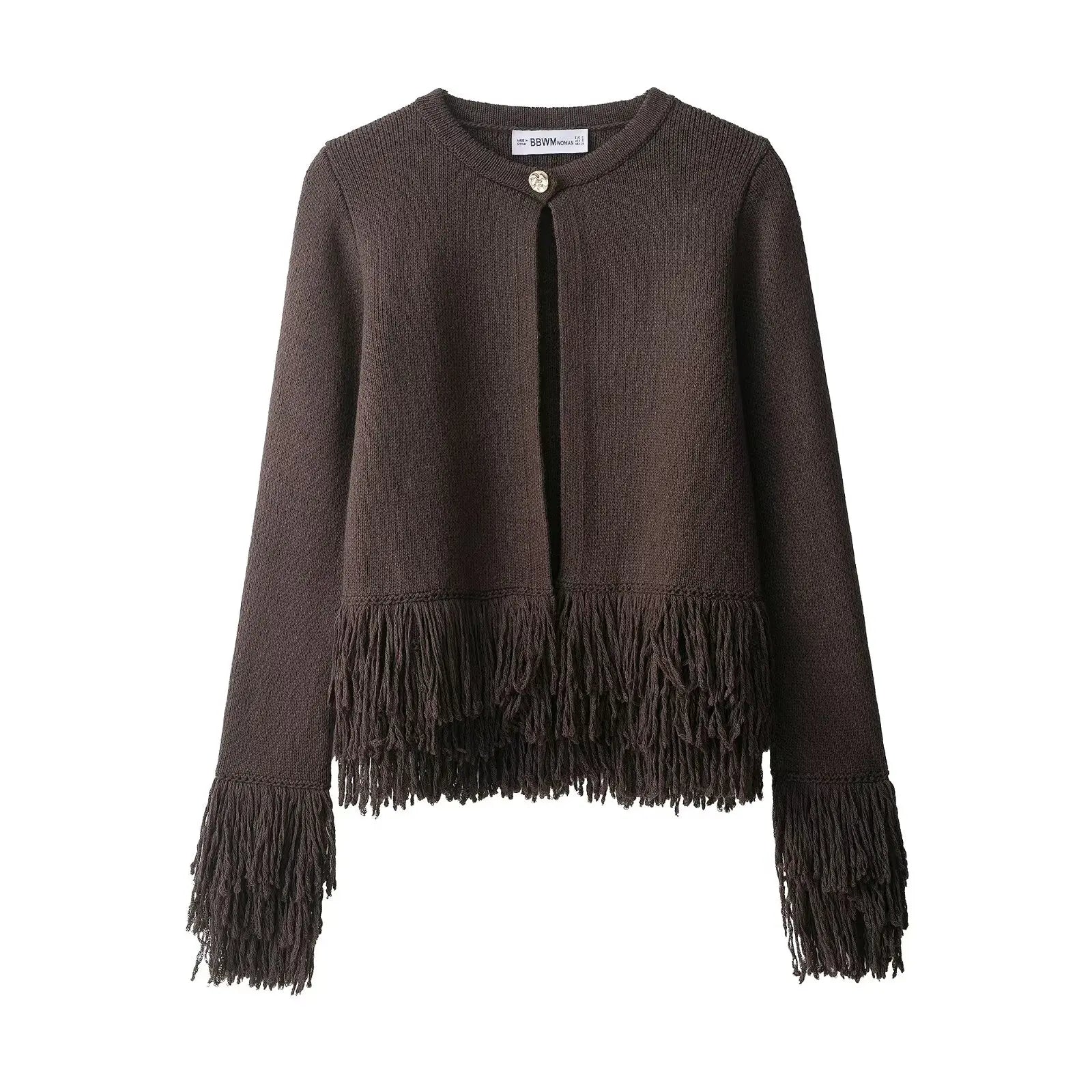 Cardigan tricoté à franges