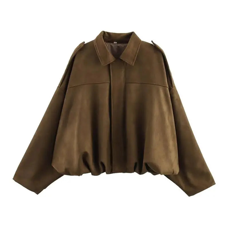 Veste femme automne 2025 – manches chauve-souris, coupe ample et élégante