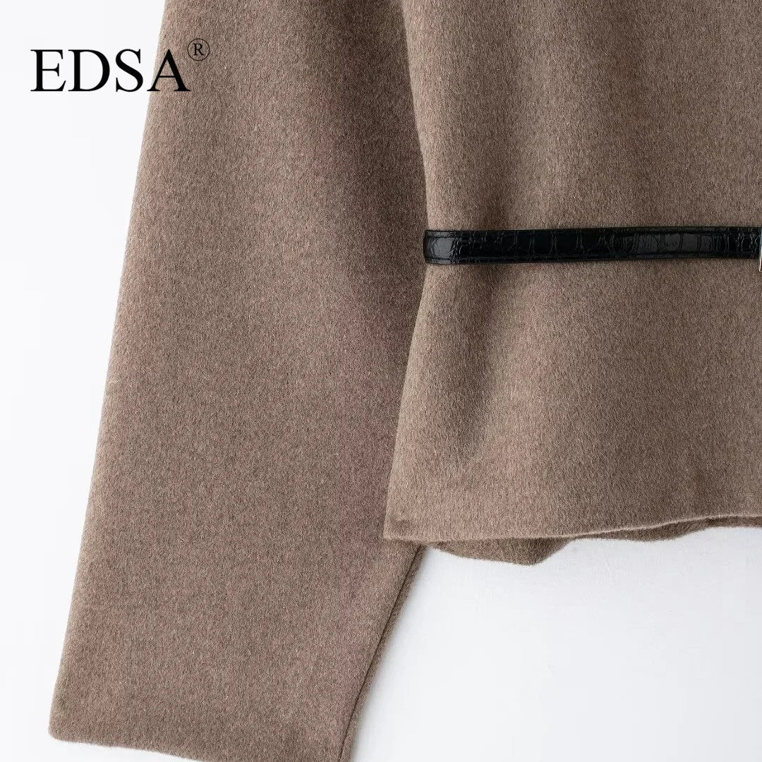 Menteaux ceinturé veste Wrap col en v