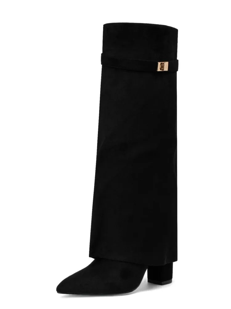 Bottes hautes avec boucle en métal