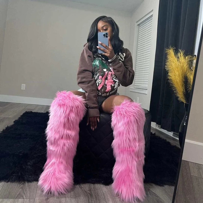 Bottes a fausse fourrure