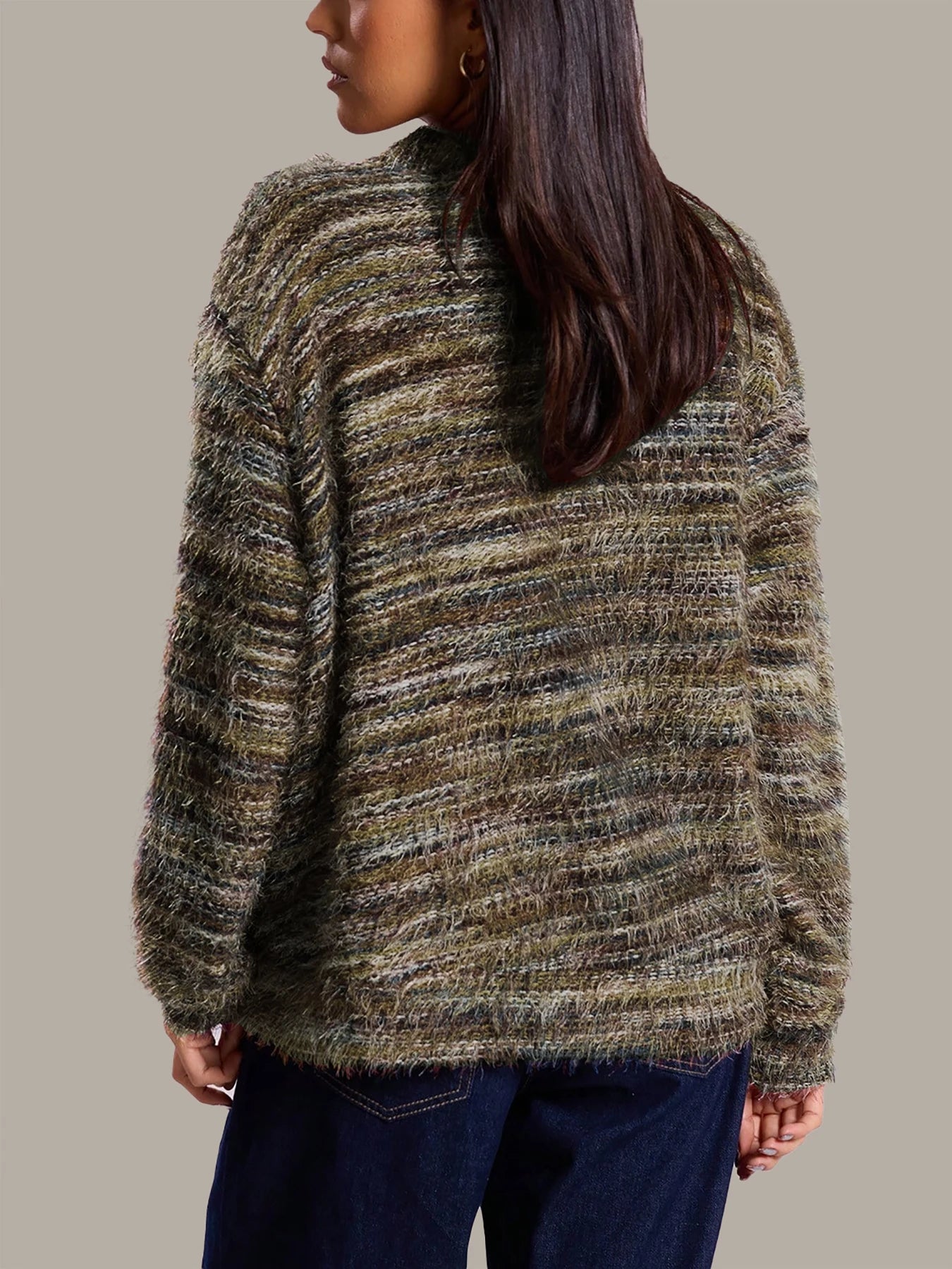 Cardigan rayé à épaules tombantes