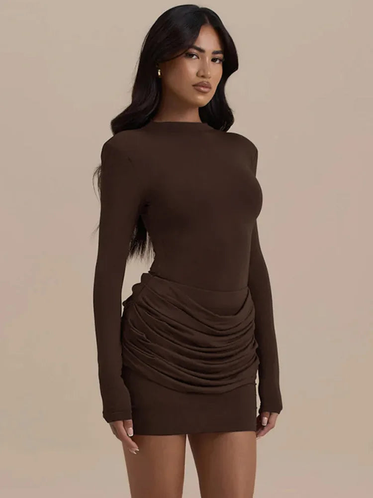 Mini robe femmes élégant taille haute moulante