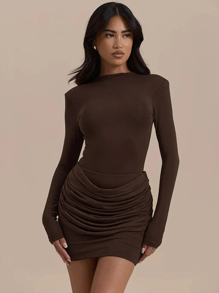 Mini robe femmes élégant taille haute moulante