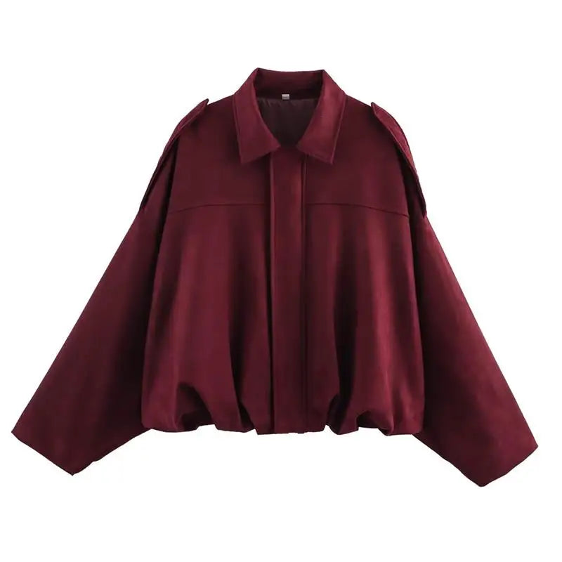 Veste femme automne 2025 – manches chauve-souris, coupe ample et élégante