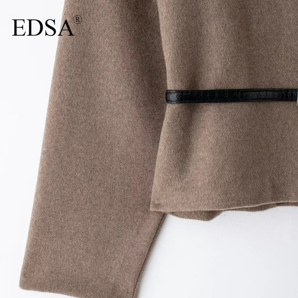 Menteaux ceinturé veste Wrap col en v